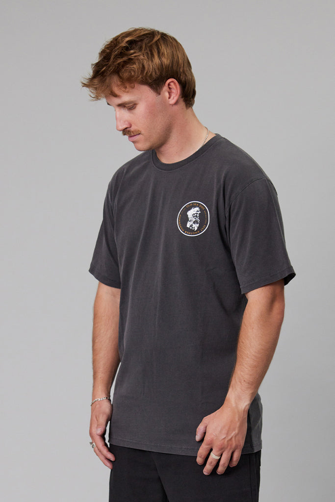 Just Another Fisherman Old Sea Dog Tee Aged Black/Orange