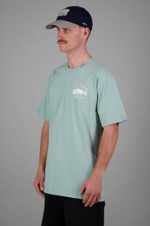 Just Another Fisherman Snapper Logo Tee Blue Surf