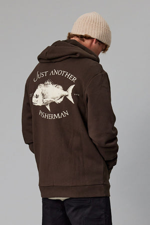 Just Another Fisherman Snapper Logo Zip Hood Bison