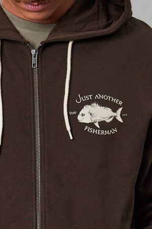 Just Another Fisherman Snapper Logo Zip Hood Bison