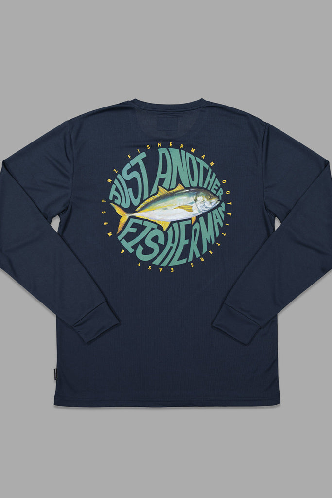 Just Another Fisherman Trev Upf40 L/S Tee Navy