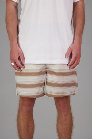 Just Another Fisherman Water Column Shorts - Brown Stripe