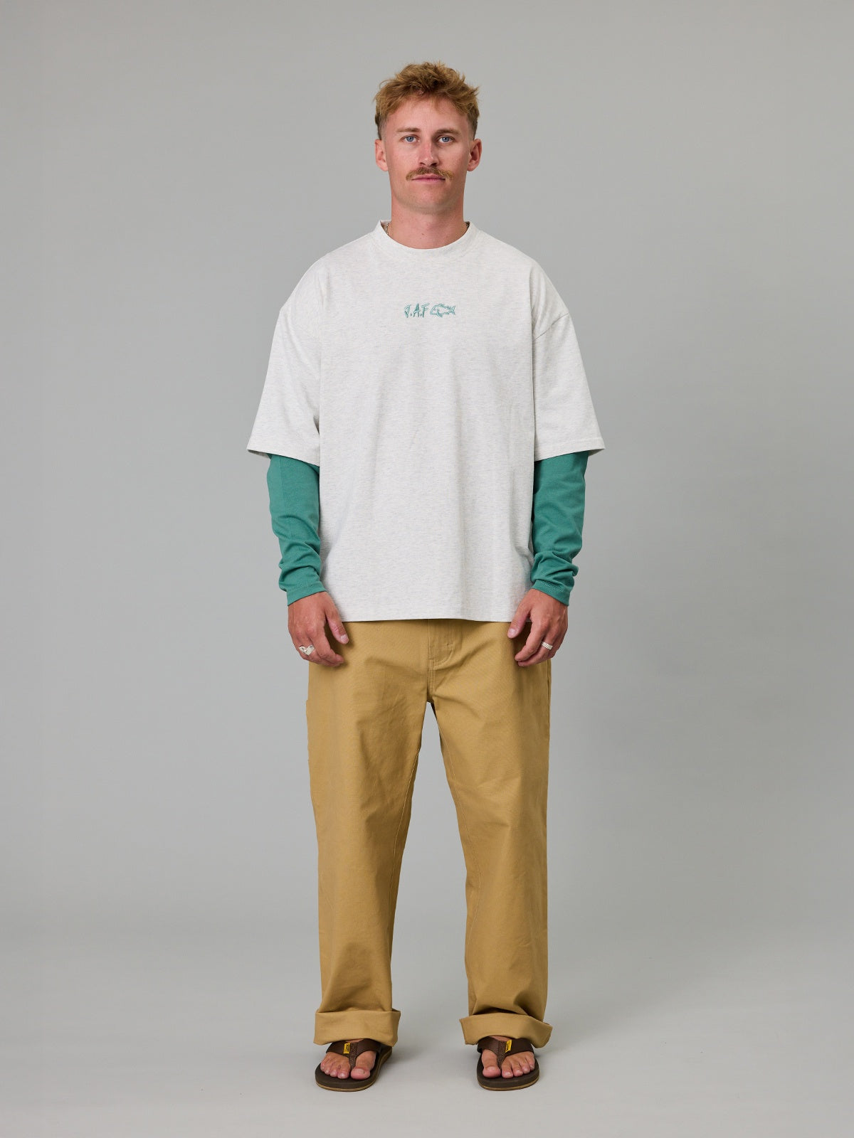 Just Another Fisherman J.A.F Layer LS Tee -Silver Marle
