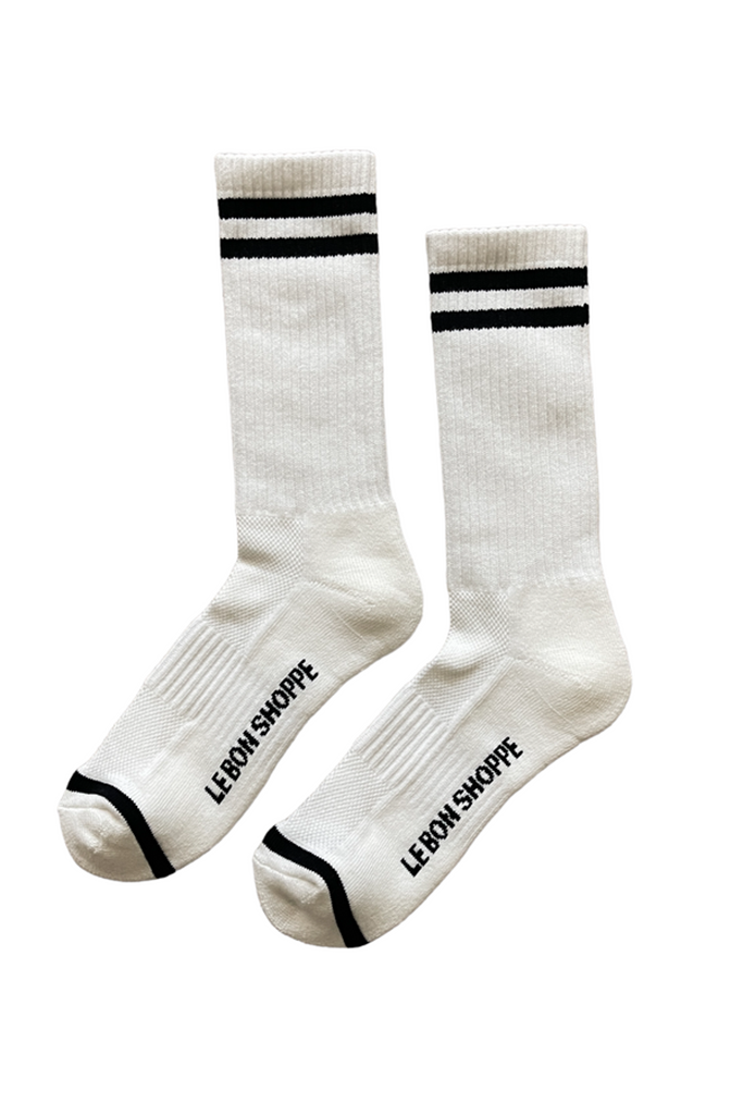 Le Bon Shoppe Extended Boyfriend Socks - Classic White