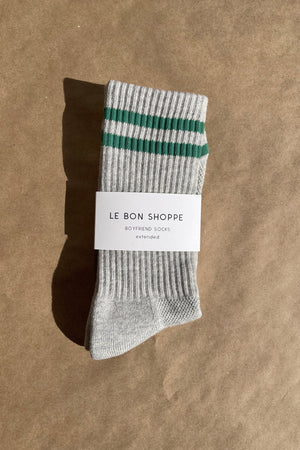 Le Bon Shoppe Extended Boyfriend Socks - Lt Grey