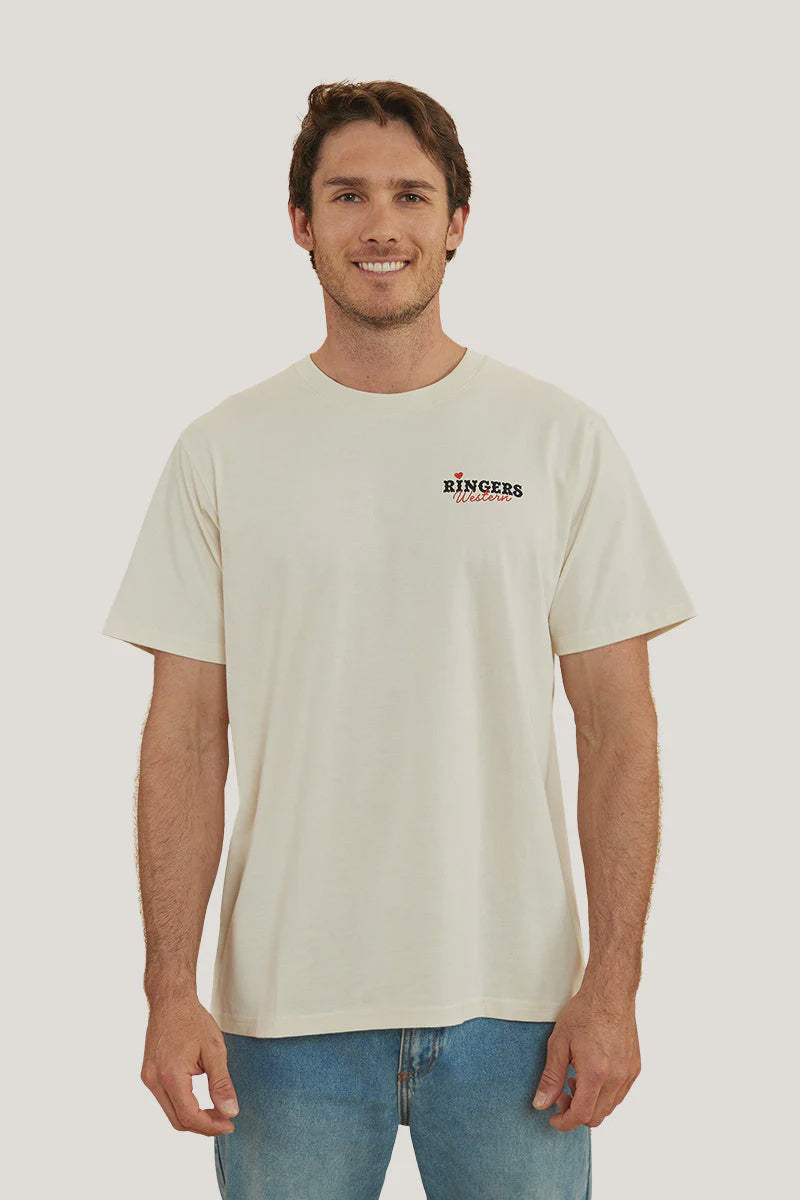 Ringers Western Wild Card Mens Loose Fit T-Shirt - Off White