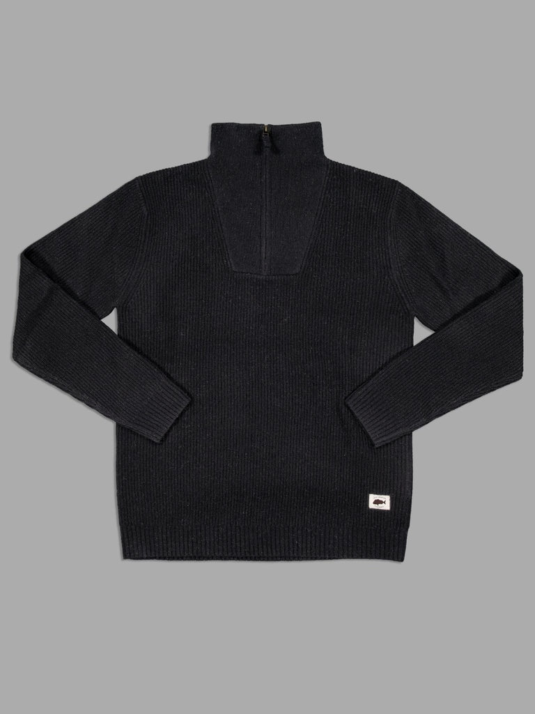 Just Another Fisherman Merino Seagoing Zip Knit Black