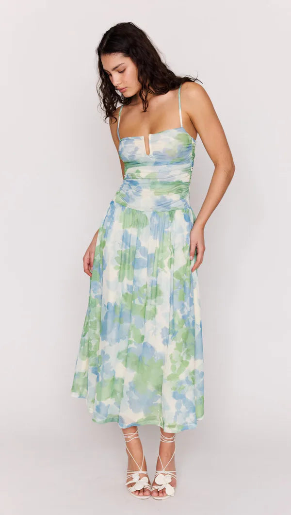 Mink Pink Carrie Mesh Maxi Dress Watercolour Floral