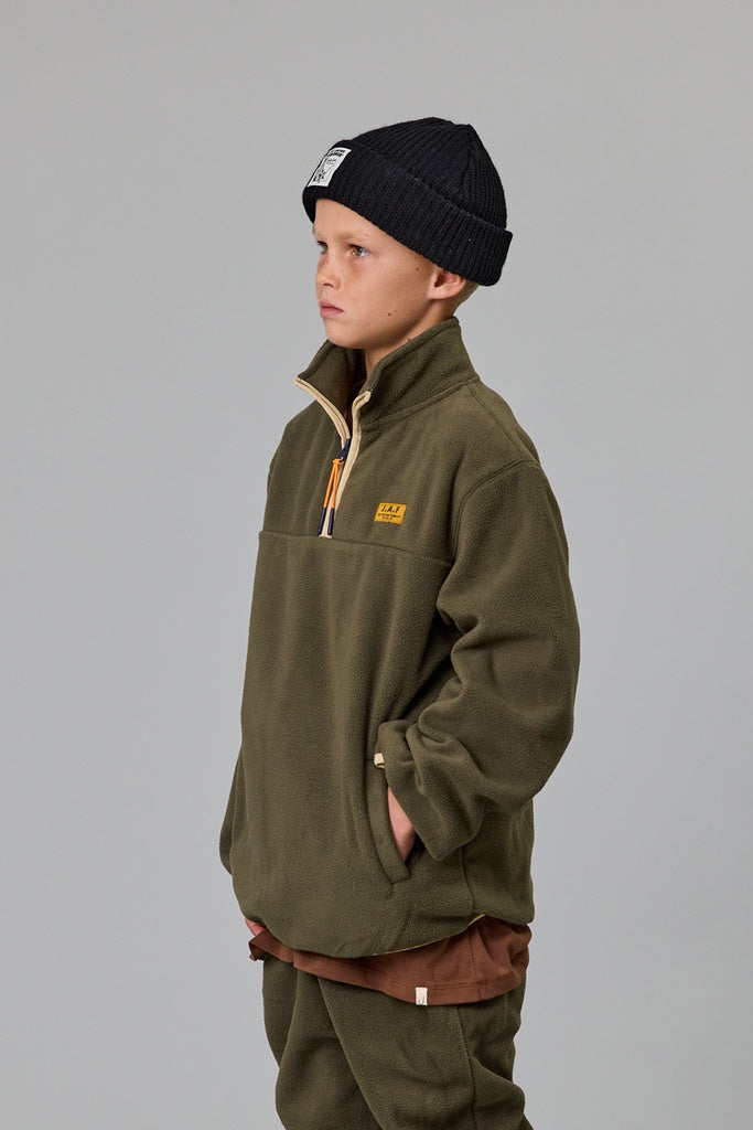 Just Another Fisherman Mini Ranger 1/4 Zip Khaki