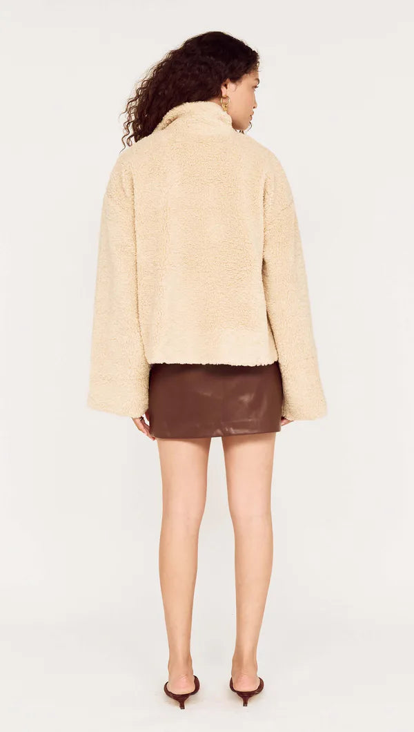 Mink Pink Zola Sherpa Jacket Stone