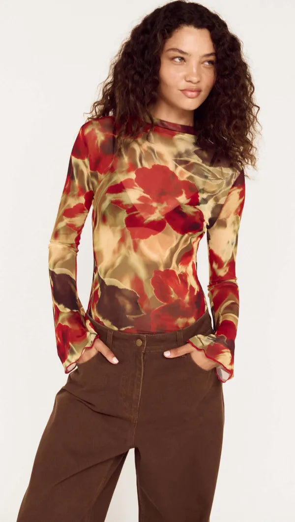 Mink Pink Kiara Barrel Leg Denim Chocolate
