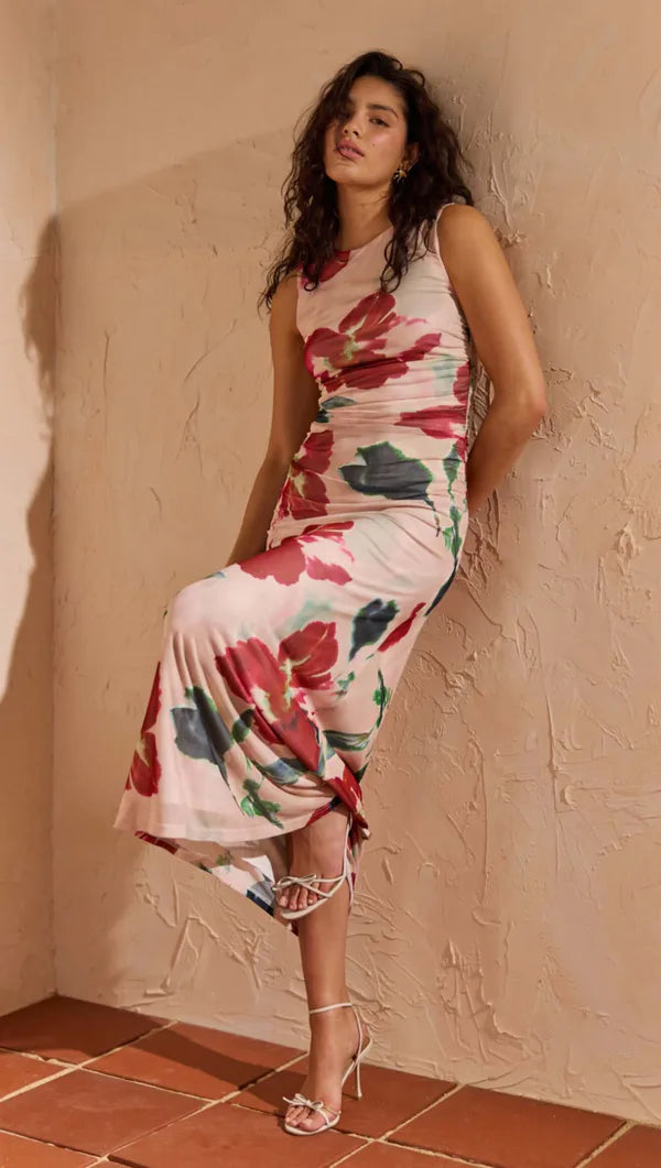 Mink Pink Arabella Mesh Midi Dress