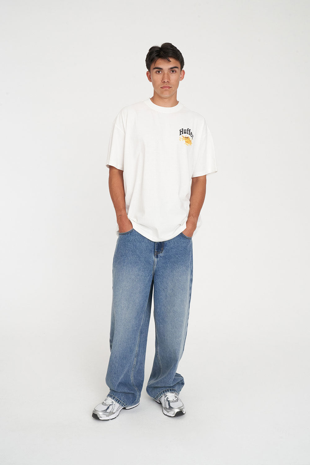 Huffer Block Tee 220/Fried Out Chalk