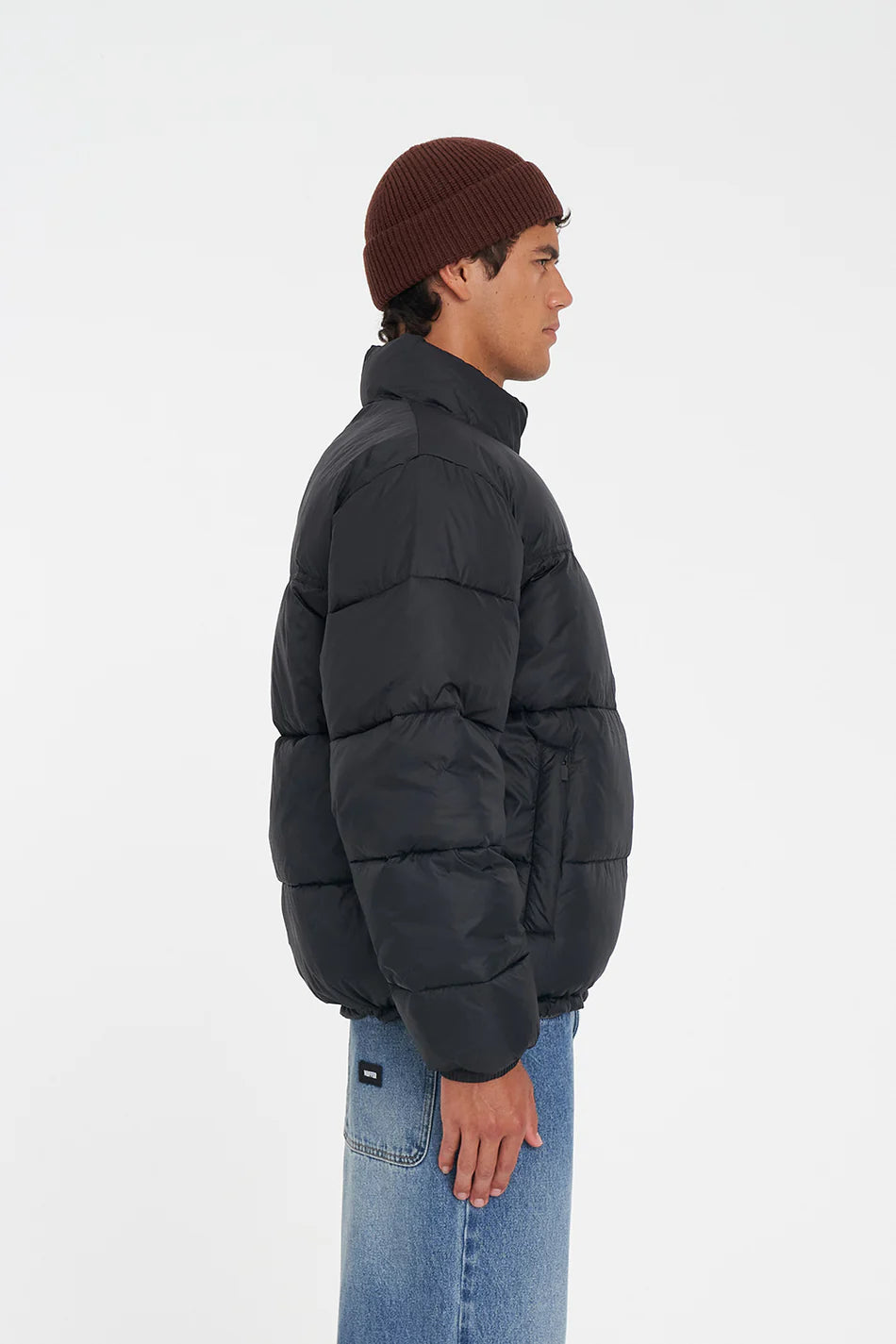 Huffer Mens Rider Puffer Jacket Black