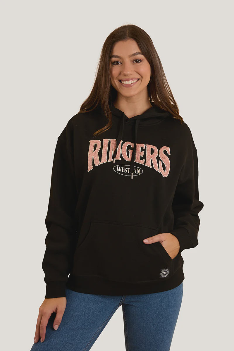 Ringers Western Middleton Womens Australian Cotton Fleece - Black / Pink
