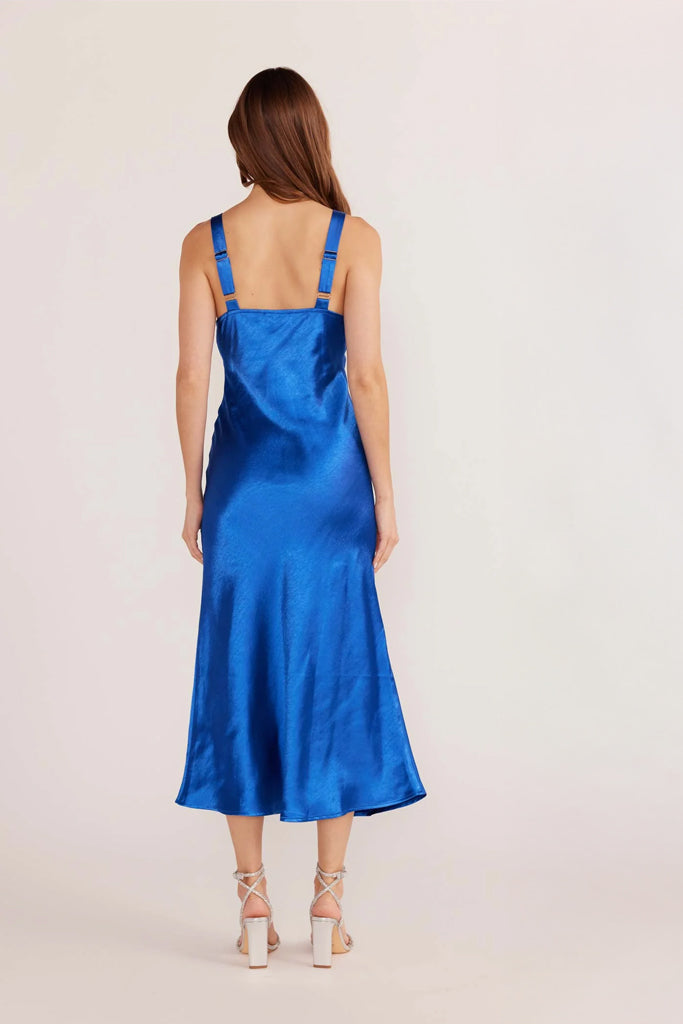 Mink Pink Aoki Bikas Slip Midi Dress Saphire Blue