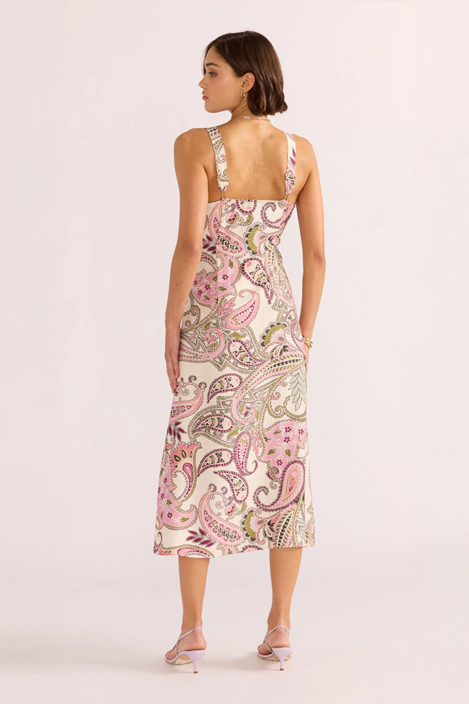 Mink Pink Cadence Bias Mini Dress Pink Paisley