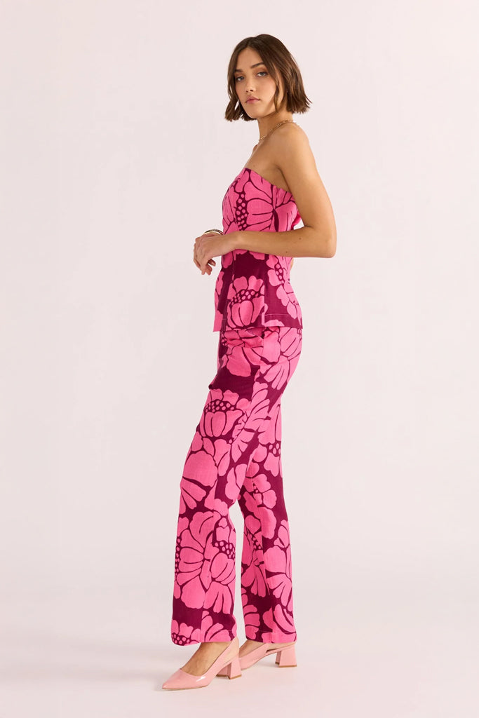 Mink Pink Persephone Tailored Pant Berry Floral