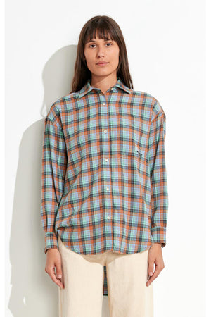 Misfit Pulse Width Check Shirt Turquoise