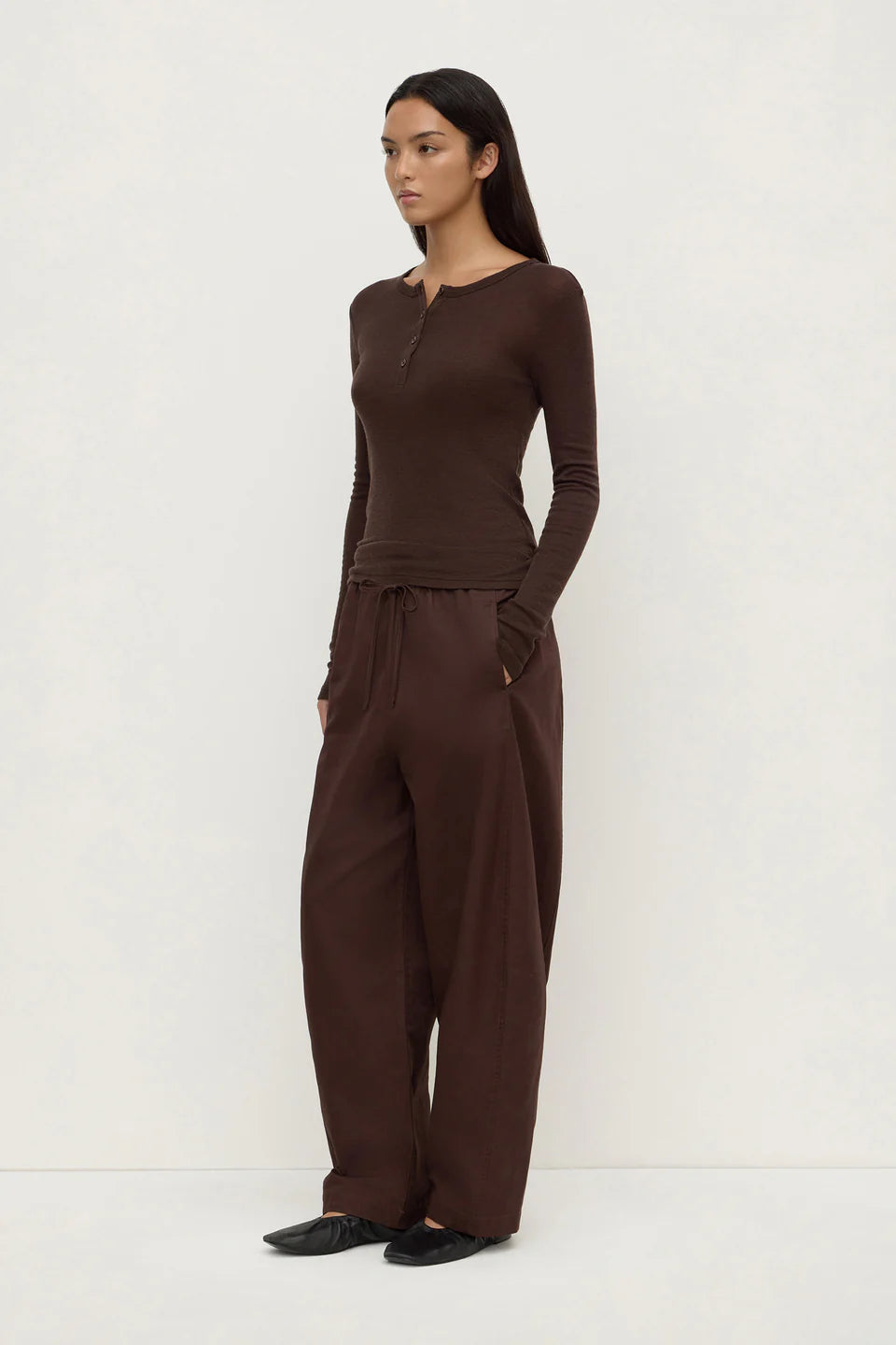 Assembly Nora Merino Wool Henley Ganache