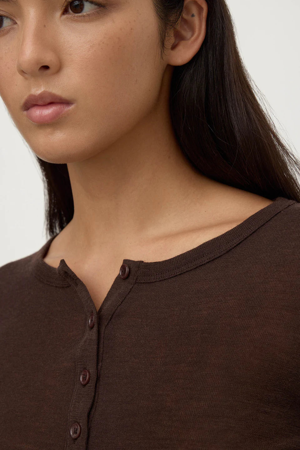 Assembly Nora Merino Wool Henley Ganache