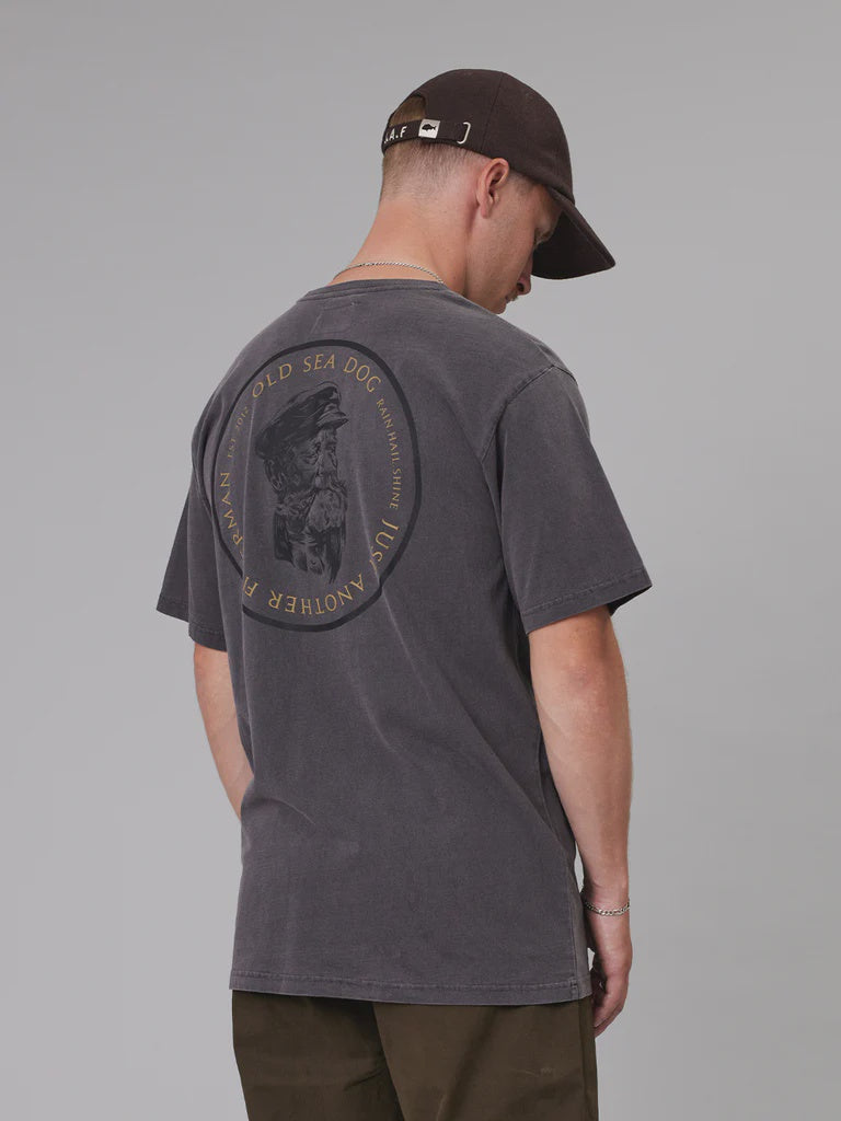 Just Another Fisherman Old Sea Dog Sea Tee Aged Black