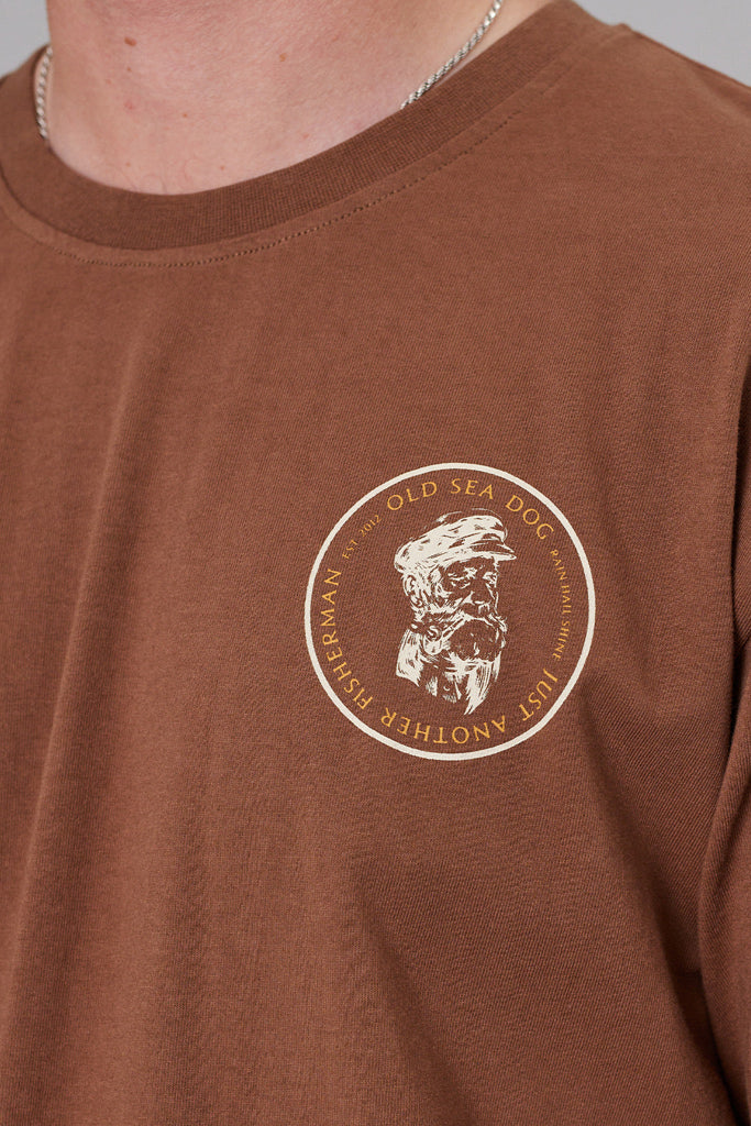 Just Another Fisherman Old Sea Dog Sea Tee Brown