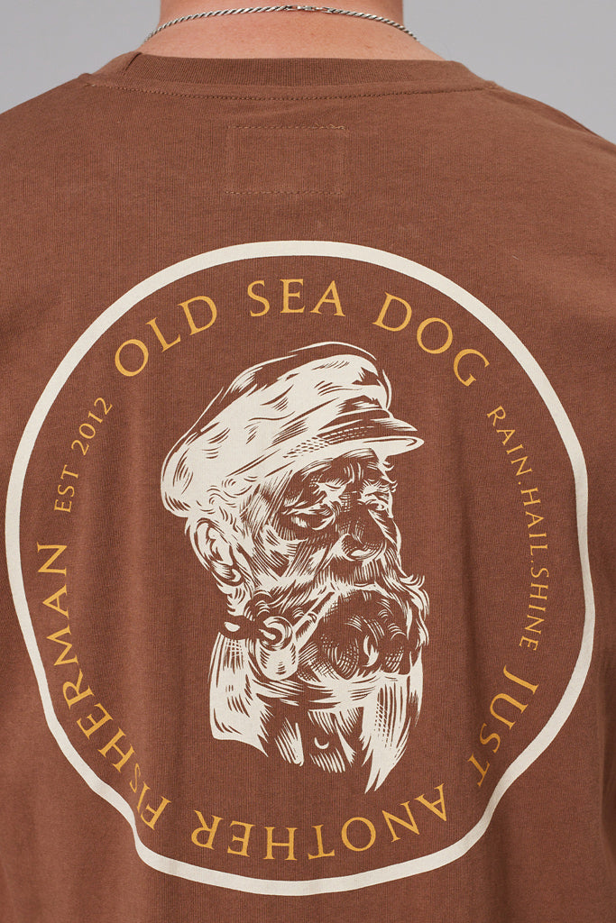 Just Another Fisherman Old Sea Dog Sea Tee Brown