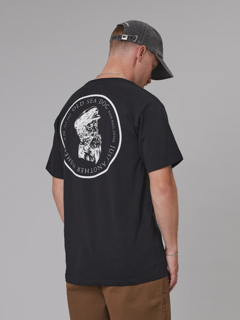 Just Another Fisherman Old Sea Dog Sea Tee Black