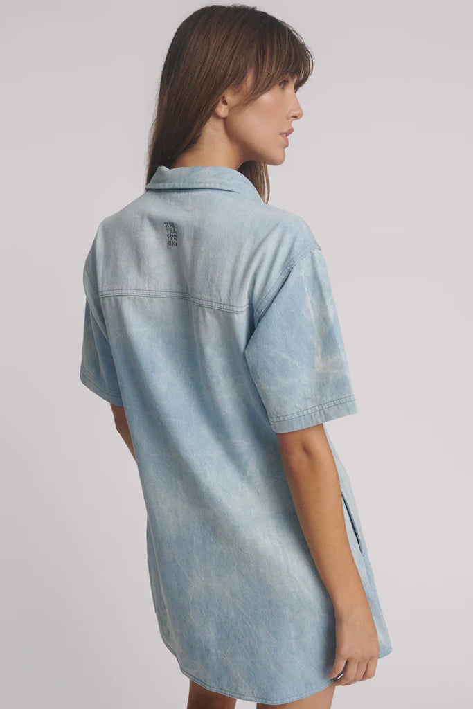 One Teaspoon Cloudy Blue Pixie Denim Shirt Dress Froth