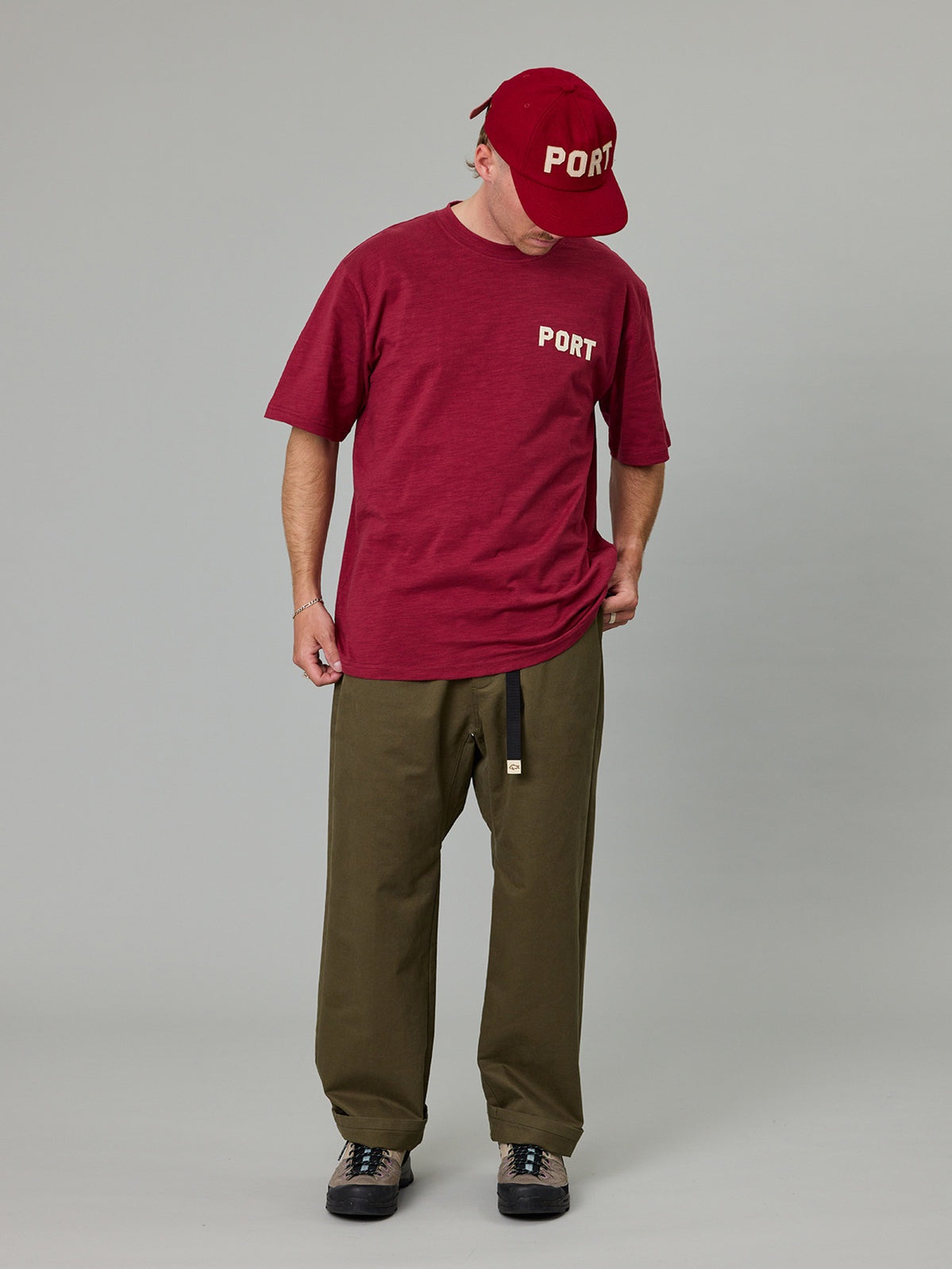 Just Another Fisherman Port Shore Tee Crimson