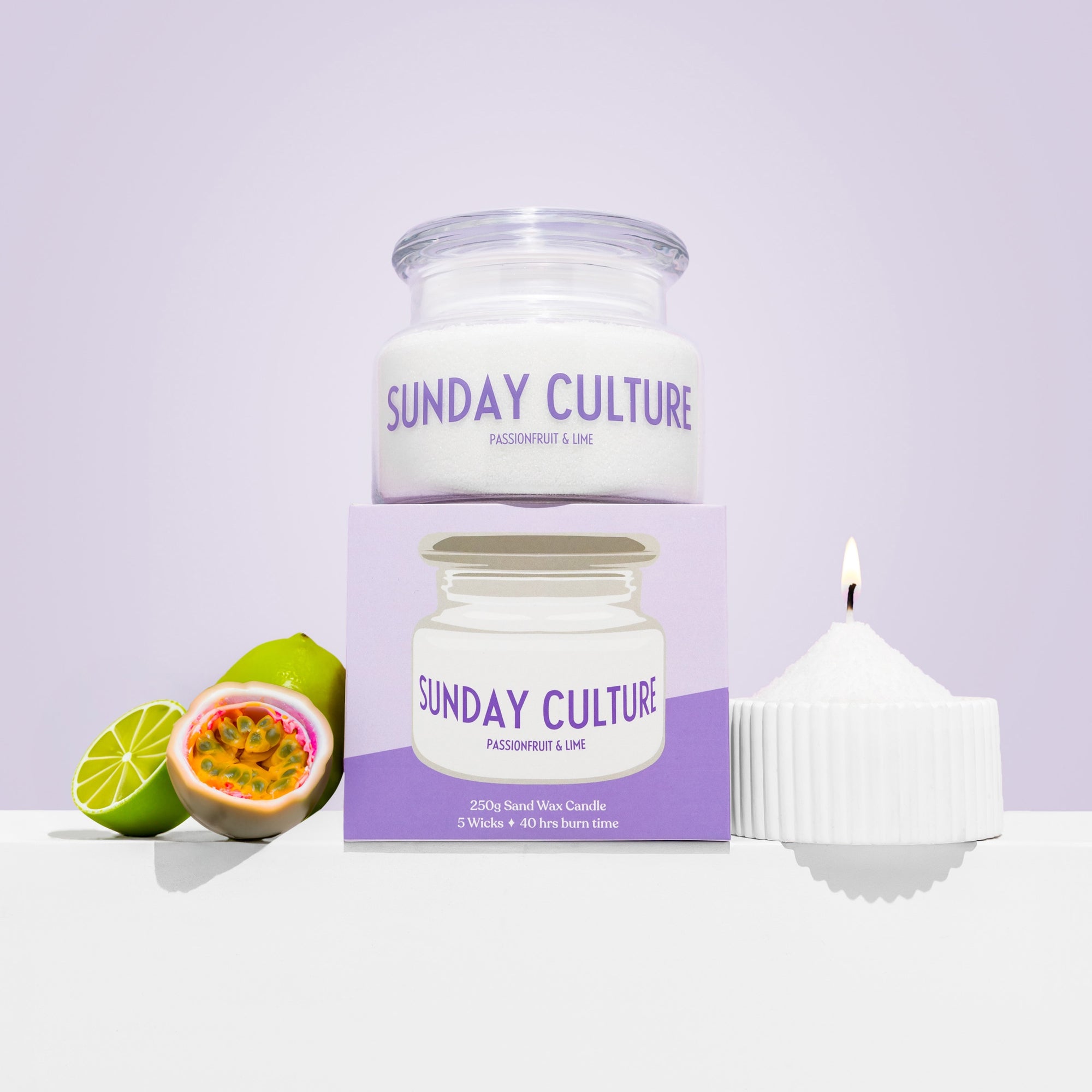 Sunday Culture Passionfruit & Lime Sand Wax Candle