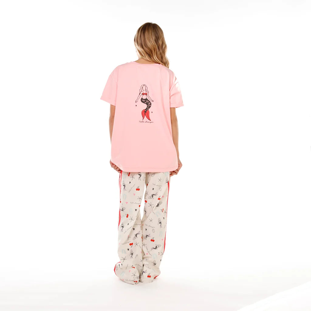 Hello Stranger Girls Playful Pant Red Stripe