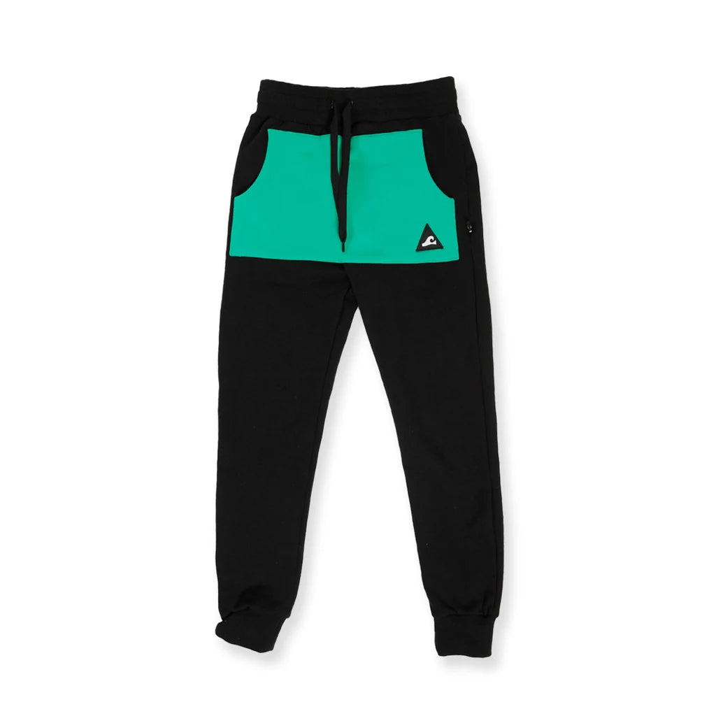 Hello Stranger Boys Pocket Track Pant Black Green