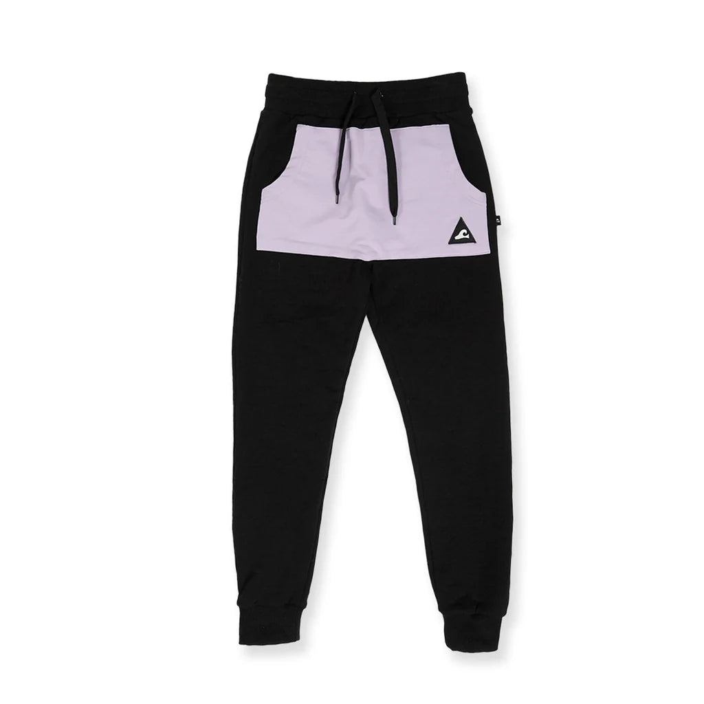 Hello Stranger Boys Pocket Track Pant Black Lavender