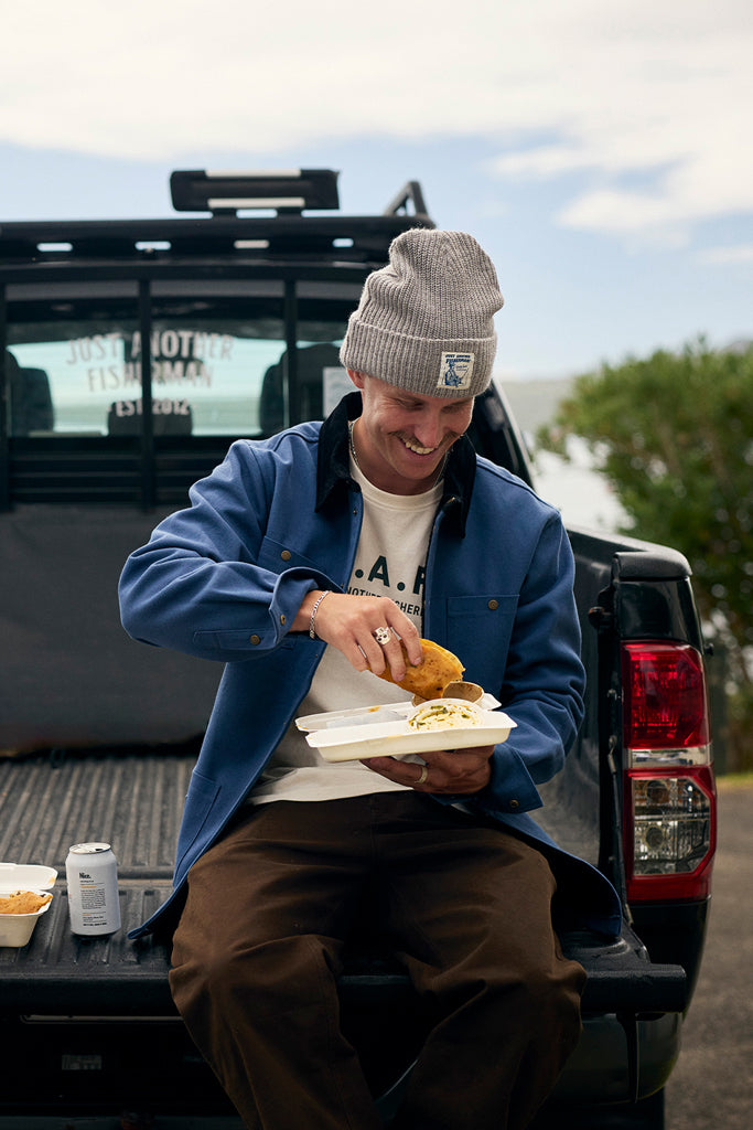 Just Another Fisherman Quality Goods Beanie Grey Marle