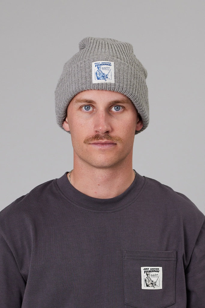 Just Another Fisherman Quality Goods Beanie Grey Marle