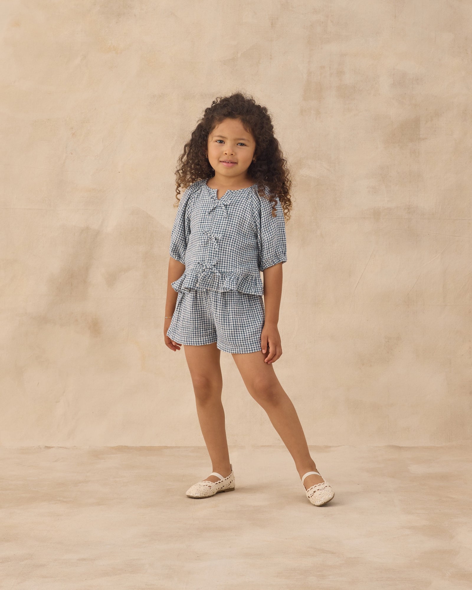 Rylee + Cru Juniper Set Marine Gingham