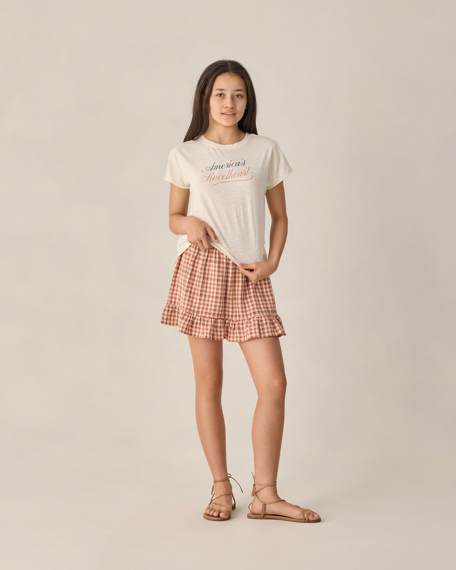 Rylee + Cru Teen Jess Mini Skirt Poppy Gingham