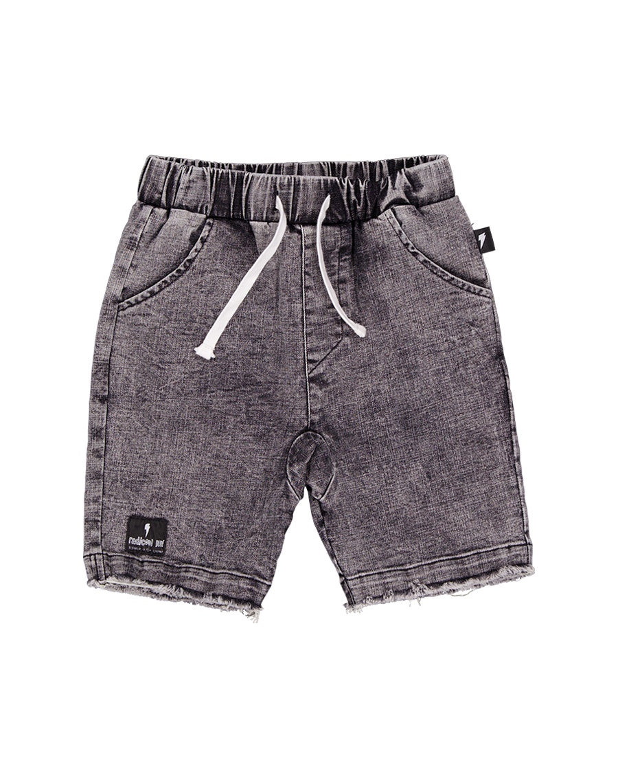 Radicool Dude Acid Wash Denim Short Black