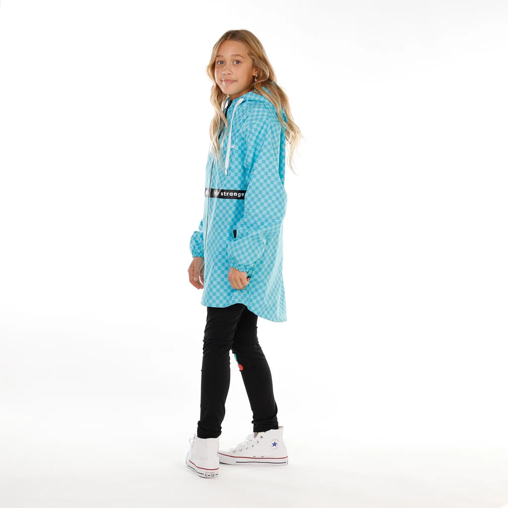 Hello Stranger Girls Rainy Days Jacket Turquoise Check