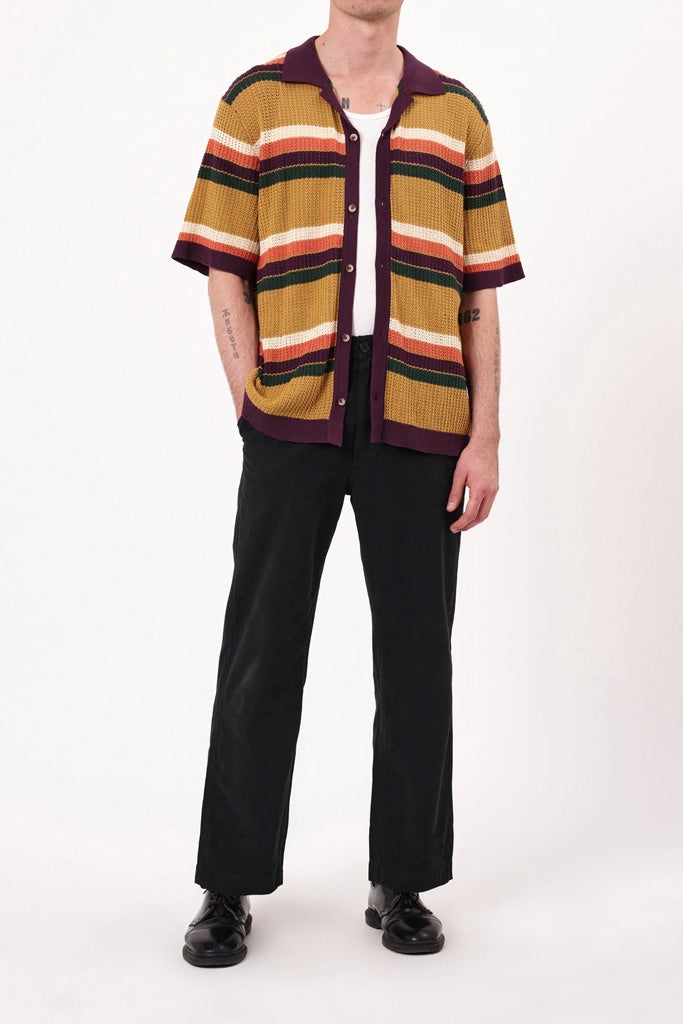 Rollas Bowler Rib Knit Shirt Multi Stripe