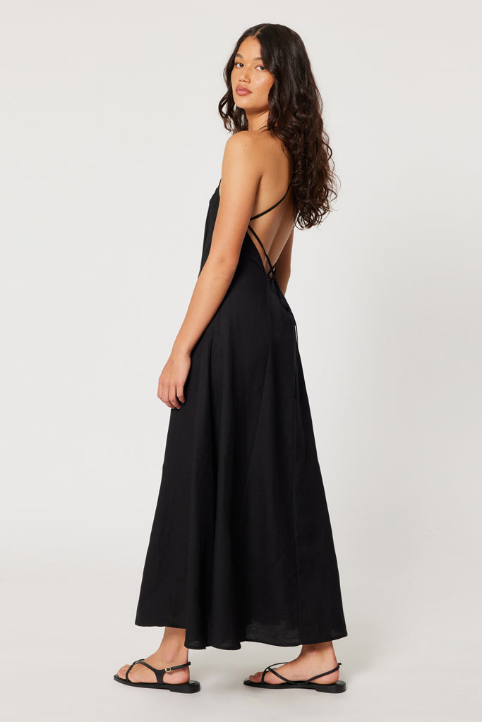 Rollas Dinali Dress Linen Black - Harry and Her Rollas Dinali Dress Linen Black - Harry and Her