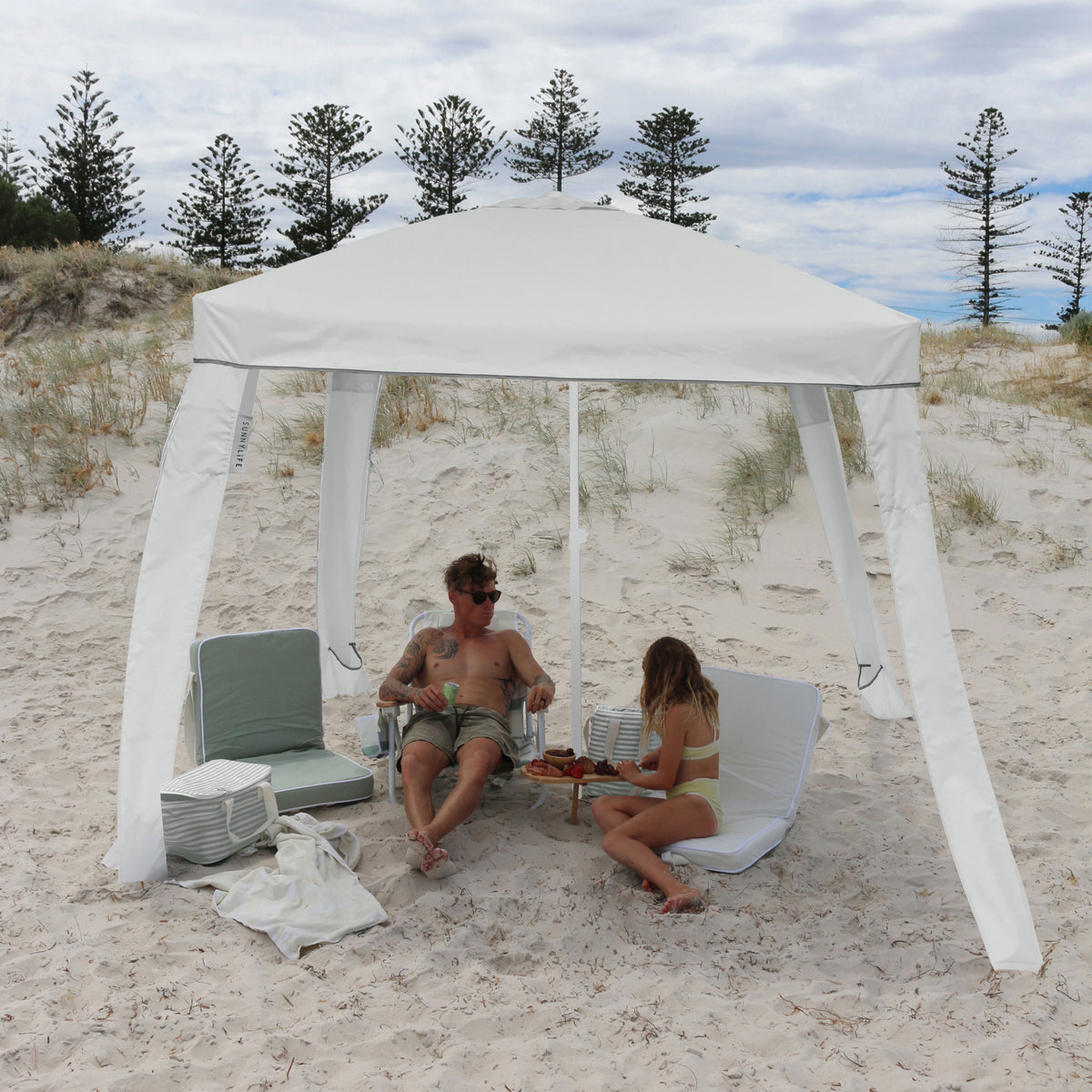 Sunnylife Beach Cabana Sea Sage Stripe