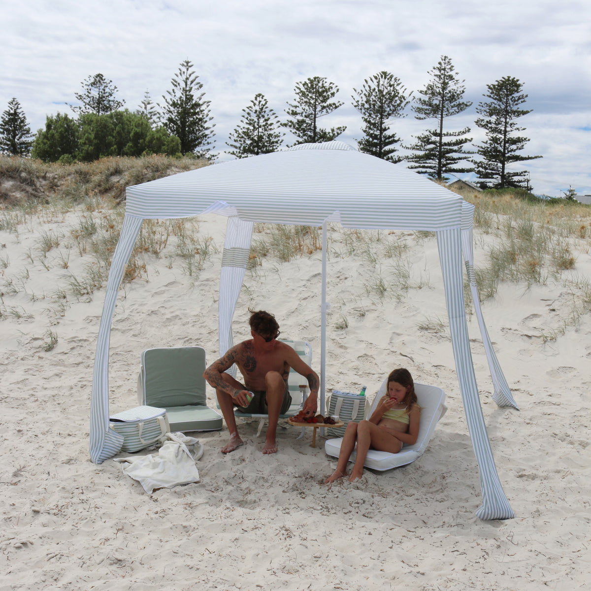 Sunnylife Beach Cabana Sea Sage Stripe