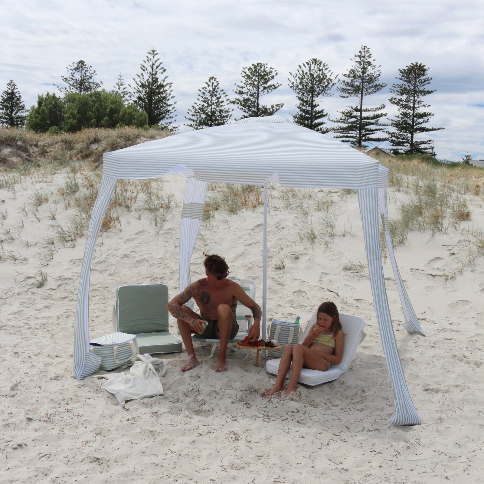 Sunnylife Beach Cabana Sea Sage Stripe