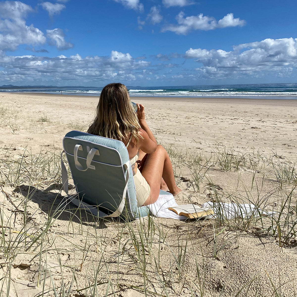 Sunnylife Take Anywhere Folding Chair Sea Sage