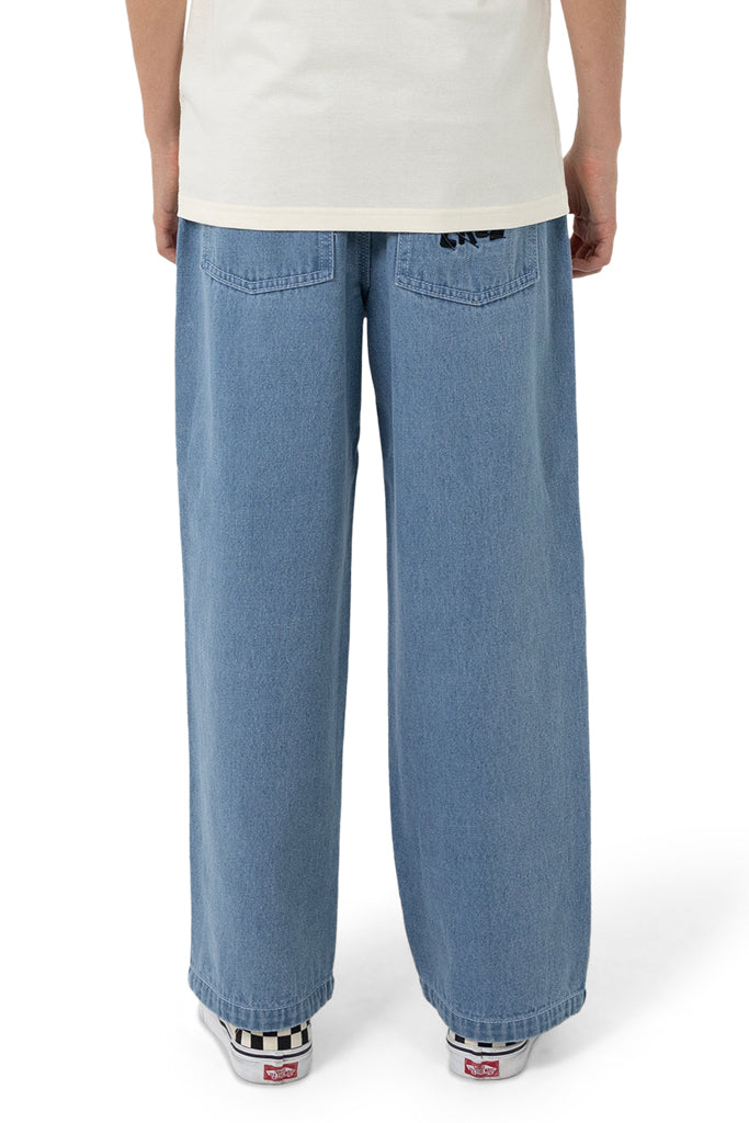 Santa Cruz Youth Yelling Stack Baggy Denim Jeans Mid Blue Denim