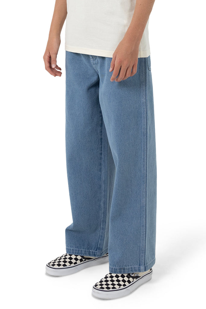 Santa Cruz Youth Yelling Stack Baggy Denim Jeans Mid Blue Denim