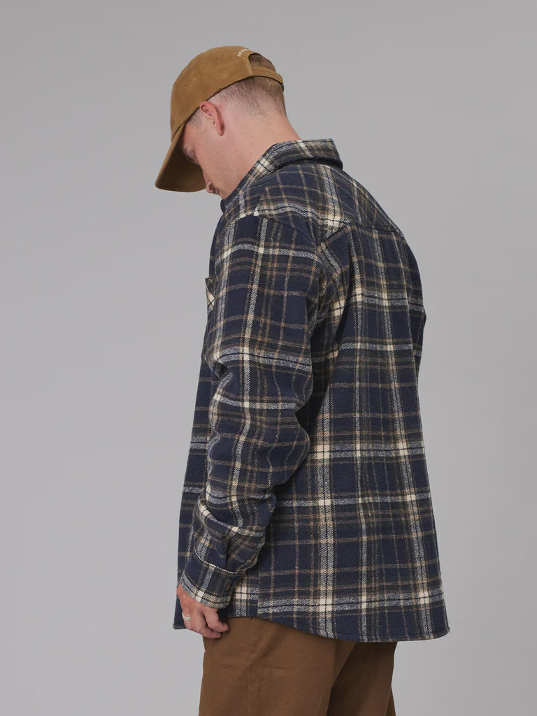 Just Another Fisherman Seaport Shearling Shirt Blue Check
